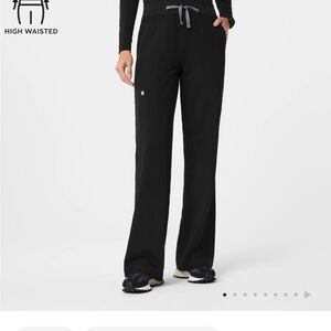 Figs Black High Waisted Women's Scrub Pants Petite XXS